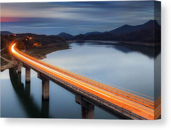 Glowing Bridge Canvas Art Print by Evgeni Dinev