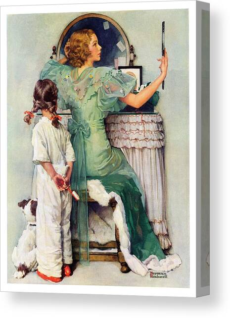 Going Out Canvas Art Print by Norman Rockwell