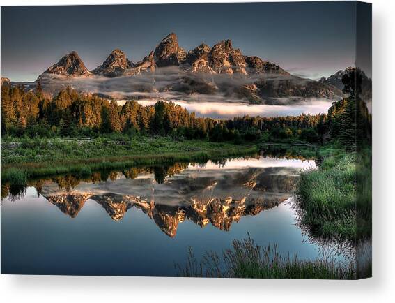 Hazy Reflections at Scwabacher Landing Canvas Art Print by Ryan Smith
