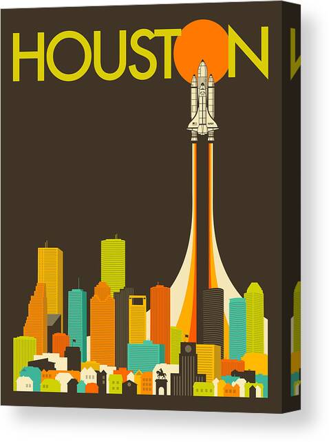 Houston Skyline Canvas Art Print by Jazzberry Blue