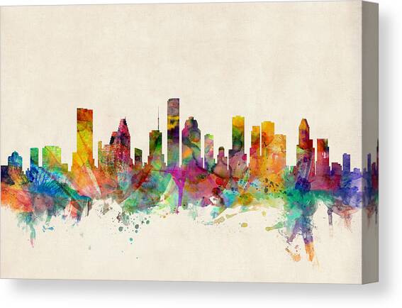 Houston Texas Skyline Canvas Art Print by Michael Tompsett