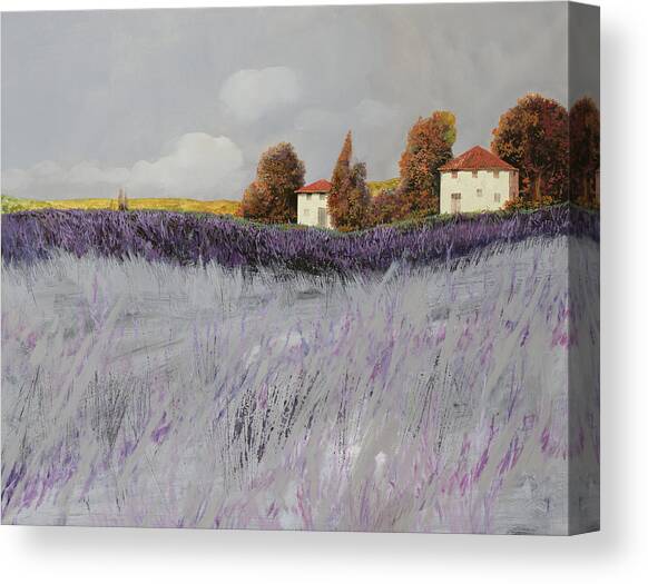 I Campi Di Lavanda Canvas Art Print by Guido Borelli