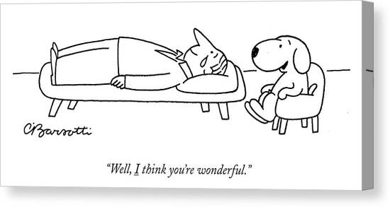 I think you are wonderful Canvas Art Print by Charles Barsotti