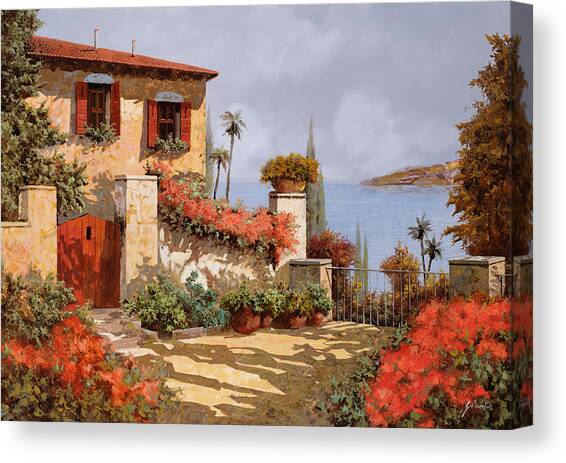 Il Giardino Rosso Canvas Art Print by Guido Borelli