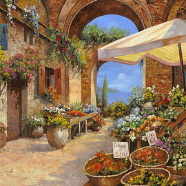 il mercato al lago by Guido Borelli