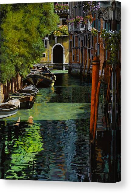 il palo rosso a Venezia Canvas Art Print by Guido Borelli