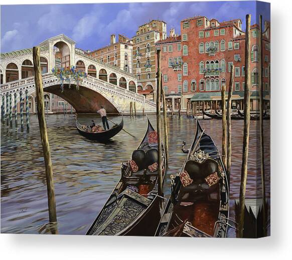 Il Ponte Di Rialto Canvas Art Print by Guido Borelli