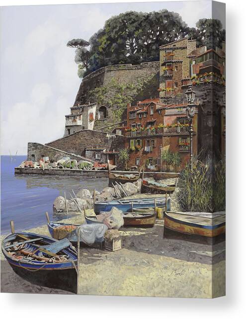 il porto di Sorrento Canvas Art Print by Guido Borelli
