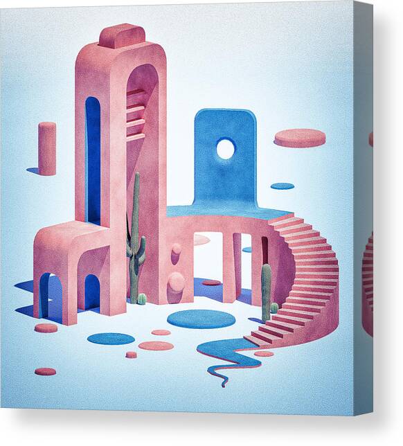 In the desert Canvas Art Print by Bespoke Cube