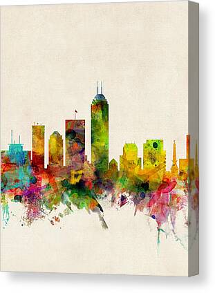 Indianapolis Skyline Canvas Prints for Sale