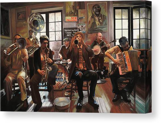 Jazz A 7 Canvas Art Print by Guido Borelli