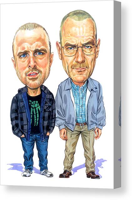 Jesse Pinkman and Walter White Canvas Art Print by Art