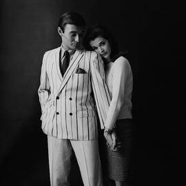 Jessica Walter Posing With A Male Model by Leonard Nones