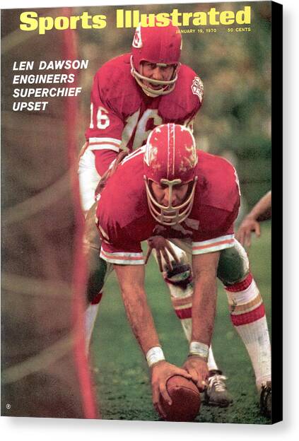 Kansas City Chiefs Qb Len Dawson, Super Bowl Iv Sports Illustrated Cover Canvas Art Print by Sports Illustrated