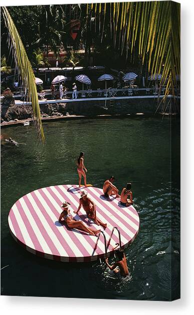 La Concha Beach Club Canvas Art Print by Slim Aarons