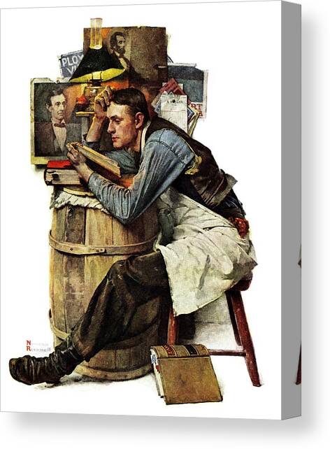 Law Student Canvas Art Print by Norman Rockwell