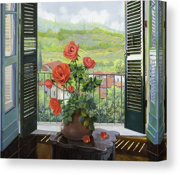 Le Persiane Sulla Valle Canvas Art Print by Guido Borelli