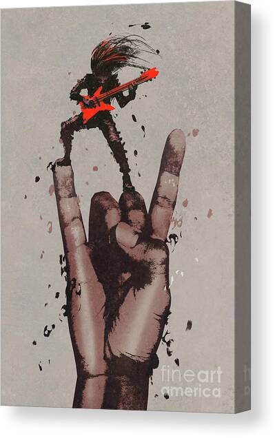 Let's Rock Canvas Art Print by Tithi Luadthong