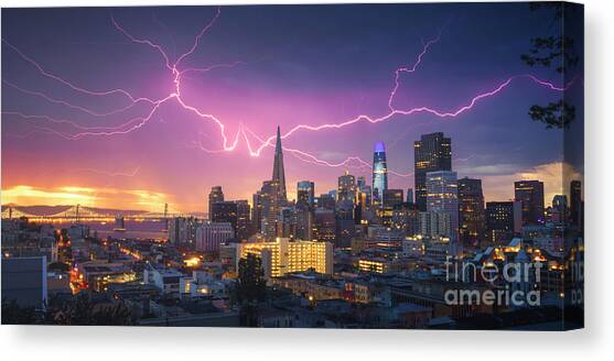 Lightning and Thunder Canvas Art Print by Hey Engel