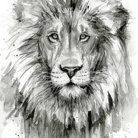Lion Watercolor  by Olga Shvartsur