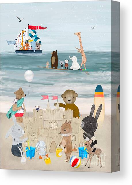 Little Beach Days Canvas Art Print by Bri Buckley