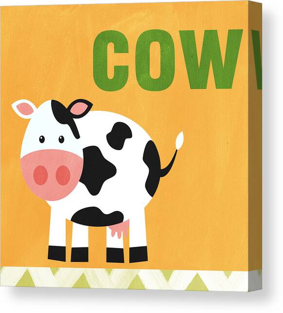 Little Cow Canvas Art Print by Linda Woods