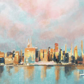 Midtown New York Skyline Morning Light by Beverly Brown