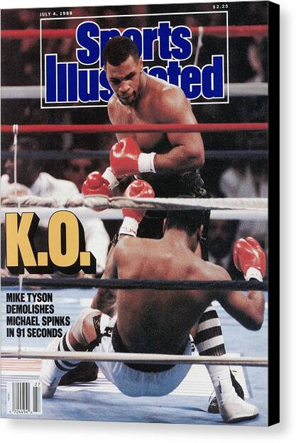 Mike Tyson, 1988 Wbcwbaibf Heavyweight Title Sports Illustrated Cover Canvas Art Print by Sports Illustrated