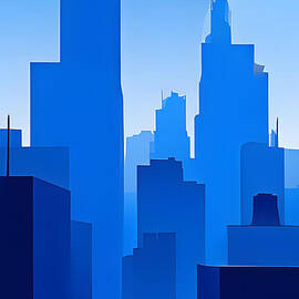 Minimalist Cityscape Silhouette by Jeff Creation