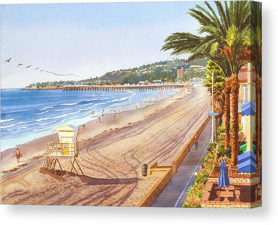 Mission Beach San Diego Canvas Art Print by Mary Helmreich