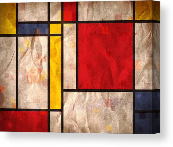 Mondrian Inspired Canvas Art Print by Michael Tompsett