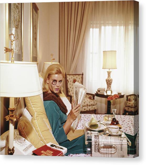 Monocled Miss Canvas Art Print by Slim Aarons