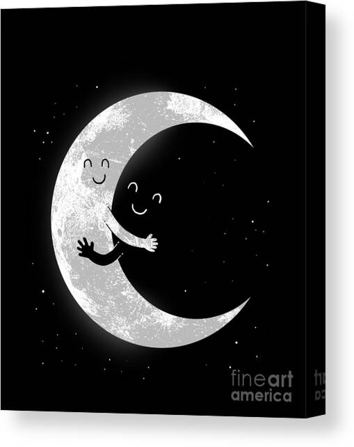 Moon Hug Canvas Art Print by Digital Carbine