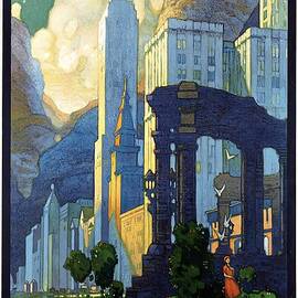 New York Central Lines, Chicago - Retro travel Poster - Vintage Poster by Studio Grafiikka