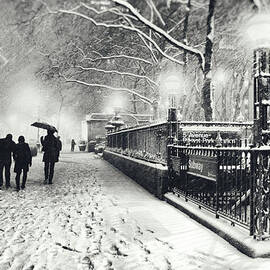 New York City - Winter - Snow at Night by Vivienne Gucwa