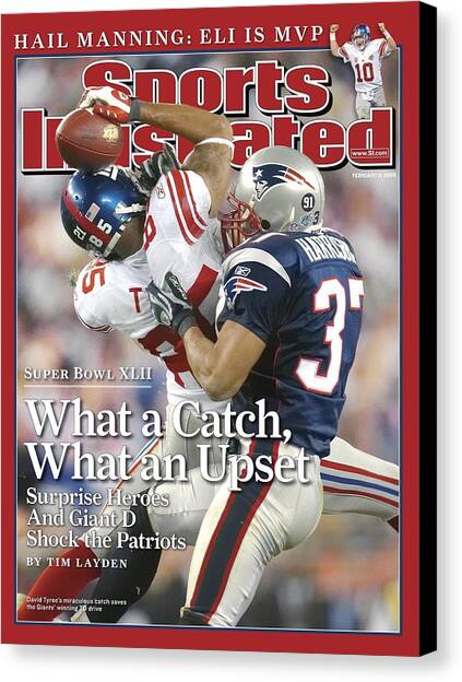New York Giants David Tyree, Super Bowl Xlii Sports Illustrated Cover Canvas Art Print by Sports Illustrated