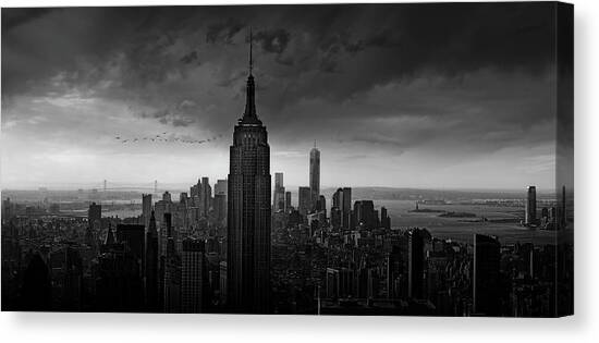 New York Rockefeller View Canvas Art Print by Wim Schuurmans