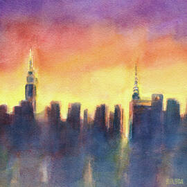 New York Sunset After the Rain by Beverly Brown