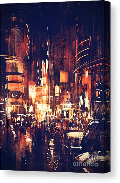 Night life Canvas Art Print by Tithi Luadthong