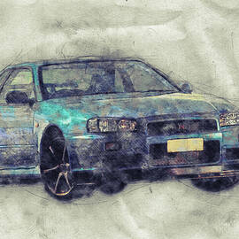 Nissan Skyline GT-R 1 - Spors Car - Automotive Art - Car Posters by Studio Grafiikka