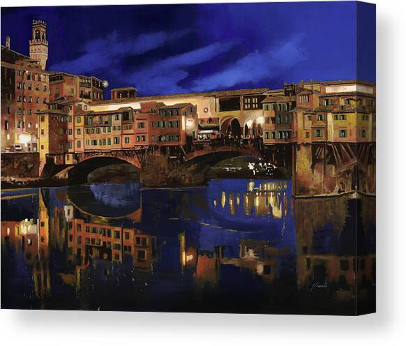 Notturno Fiorentino Canvas Art Print by Guido Borelli