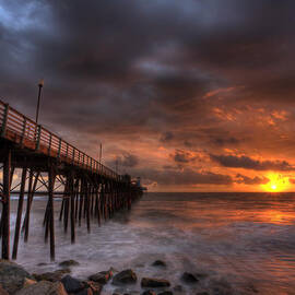 Oceanside Pier Perfect Sunset by Peter Tellone