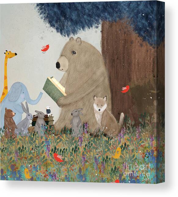 Once Upon A Story Time Canvas Art Print by Bri Buckley