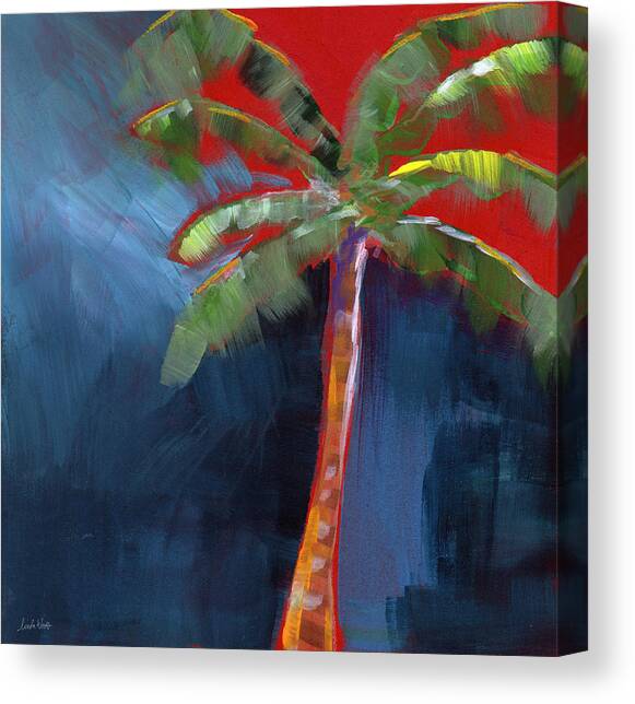 Palm Tree- Art by Linda Woods Canvas Art Print by Linda Woods