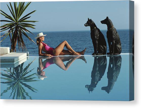 Pantz Pool Canvas Art Print by Slim Aarons