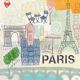 Paris Cityscape- Art by Linda Woods by Linda Woods