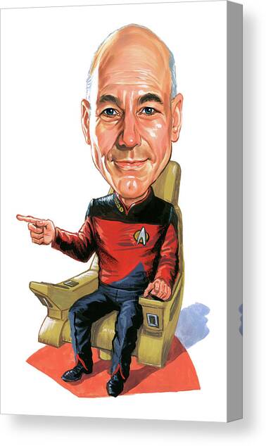 Patrick Stewart as Jean-Luc Picard Canvas Art Print by Art