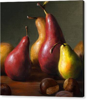 Pears With Chestnuts Canvas Print