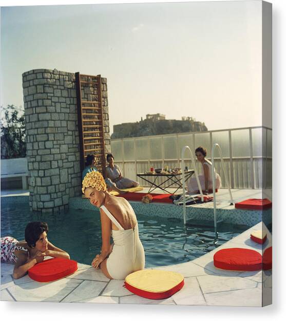 Penthouse Pool Canvas Art Print by Slim Aarons
