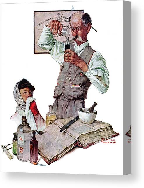Pharmacist Canvas Art Print by Norman Rockwell